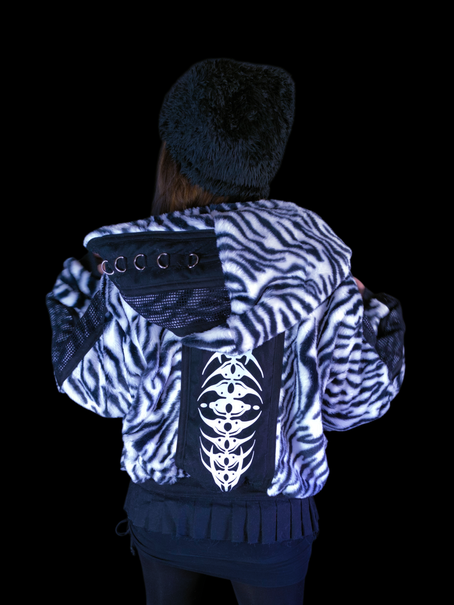 Chaqueta fluffy zebra/blackwhite