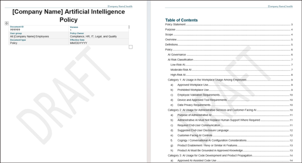 Examples of Medical AI Policy