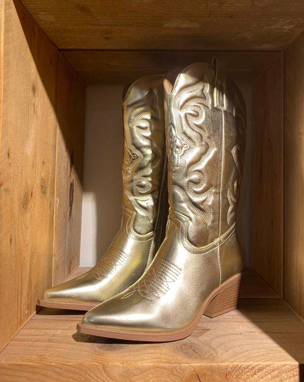 Lange cowboy laarzen - Goud