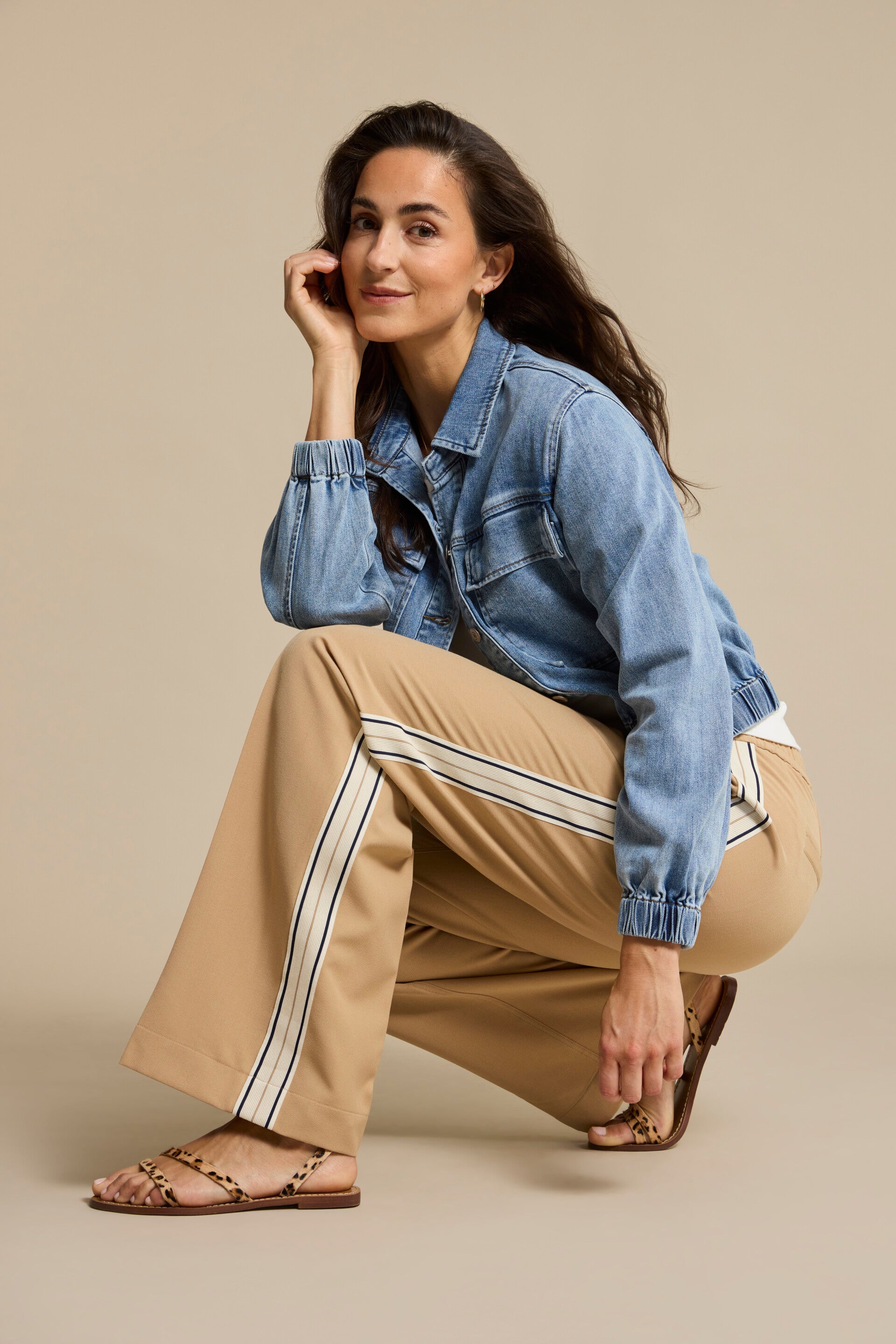 Red Button - Claudette Palazzo Dark Sand