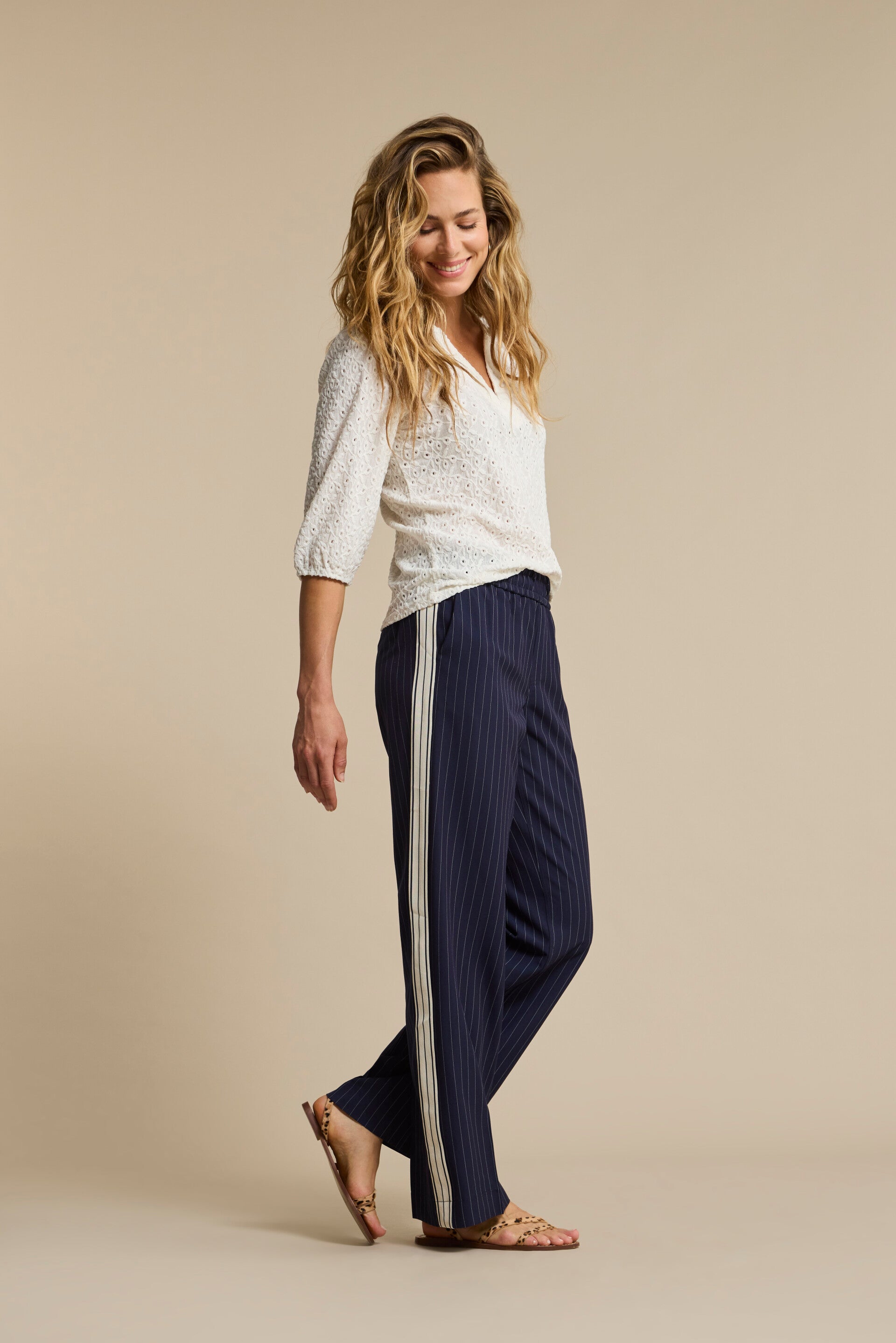 Red Button - Claudette Palazzo Dark Blue