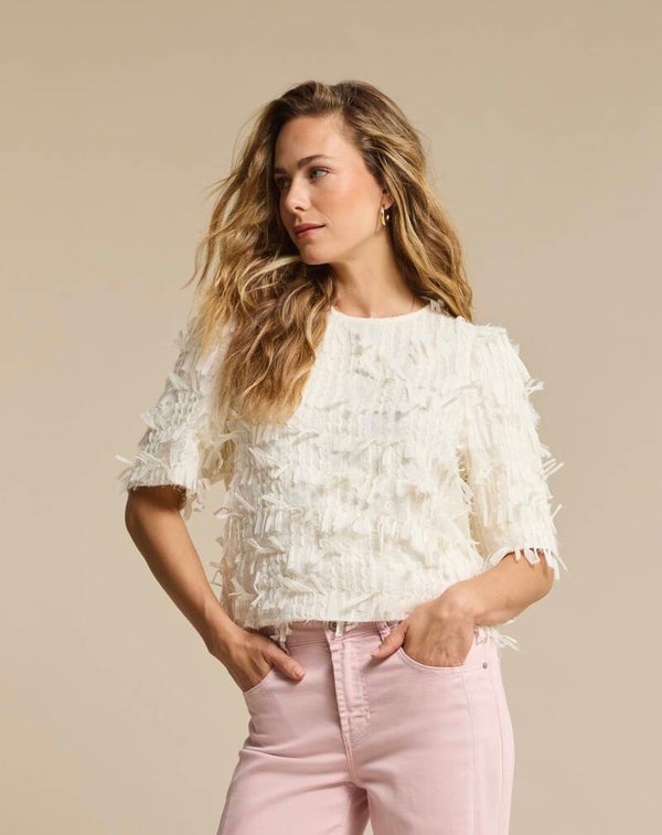 Red Button - Fiona Top Ecru