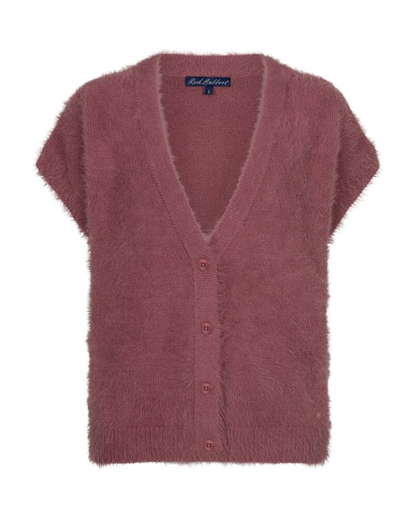 Red Button - Sleeveless Fuzzy Mauve