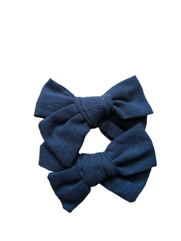 Set van 2 donkerblauwe strikjes