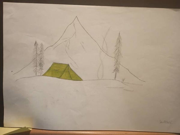 mountain range campsite