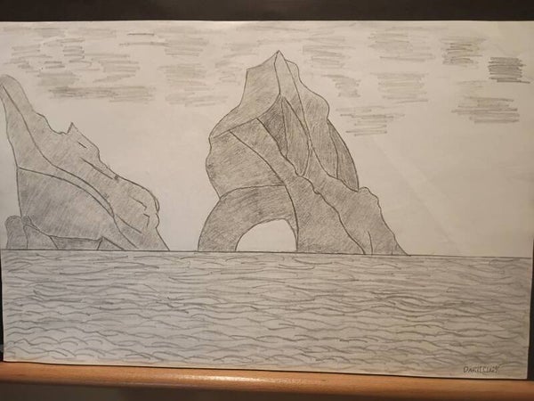 unique rock formation in the ocean