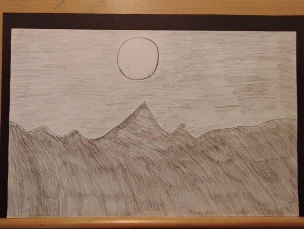 Moonlight on mountains and hills