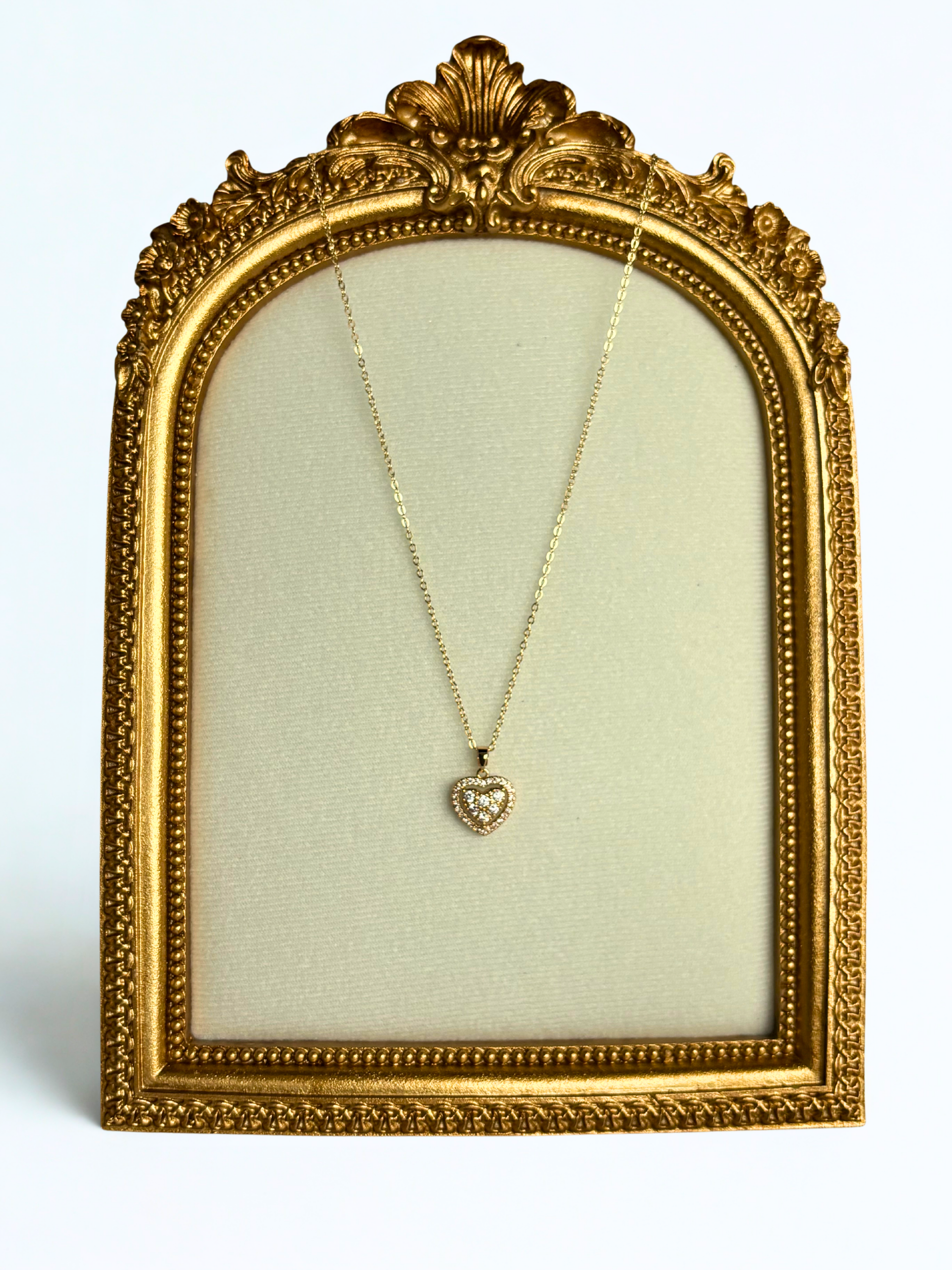 Ketting met hart hanger goudkleurig