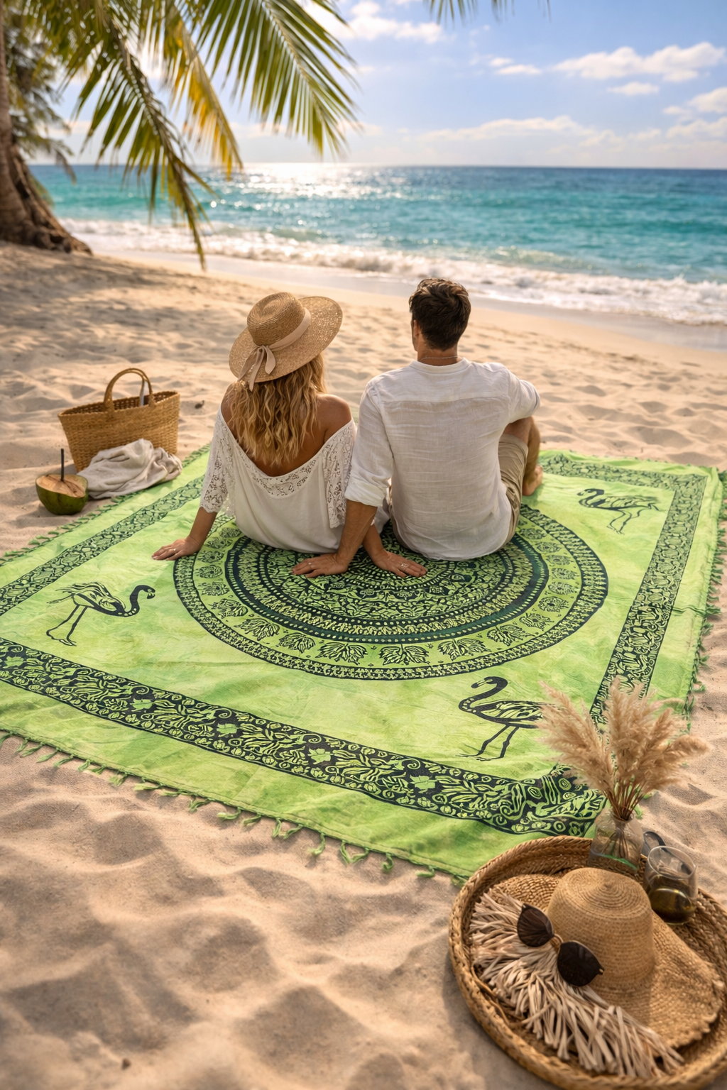 Strandkleed Flamingo Groen