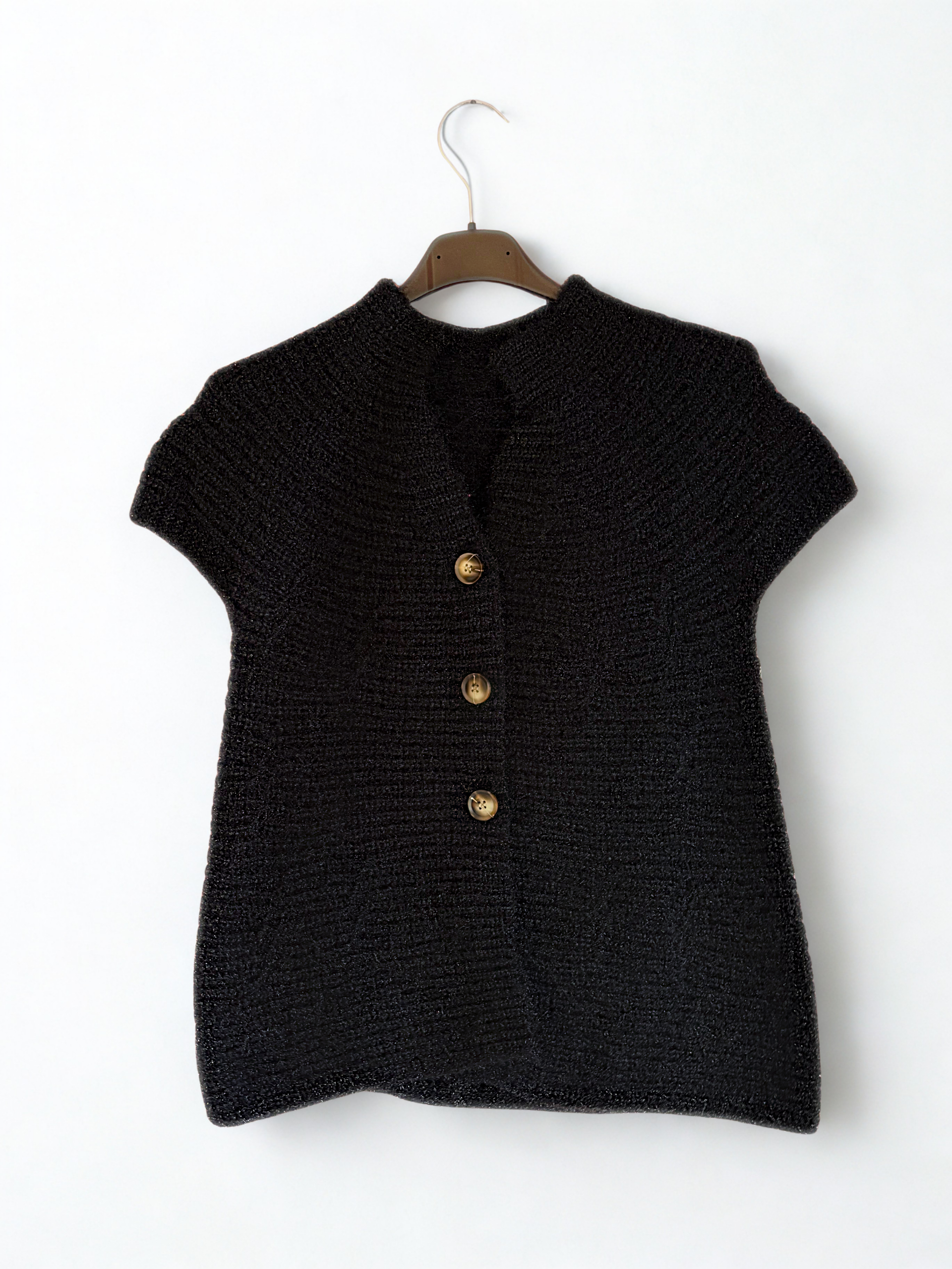 Mouwloos gehaakt vest zwart