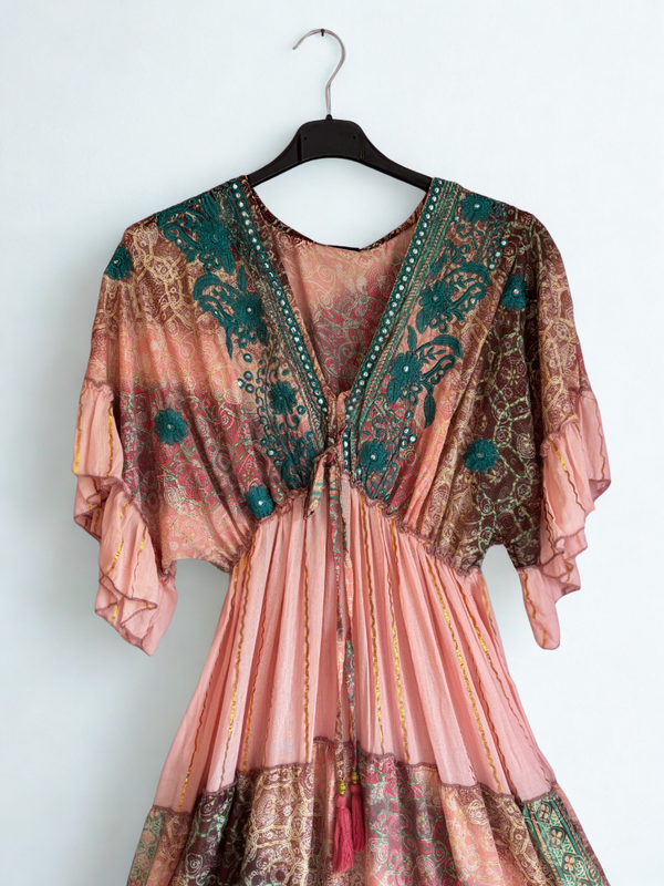 Jurk roze turquiose