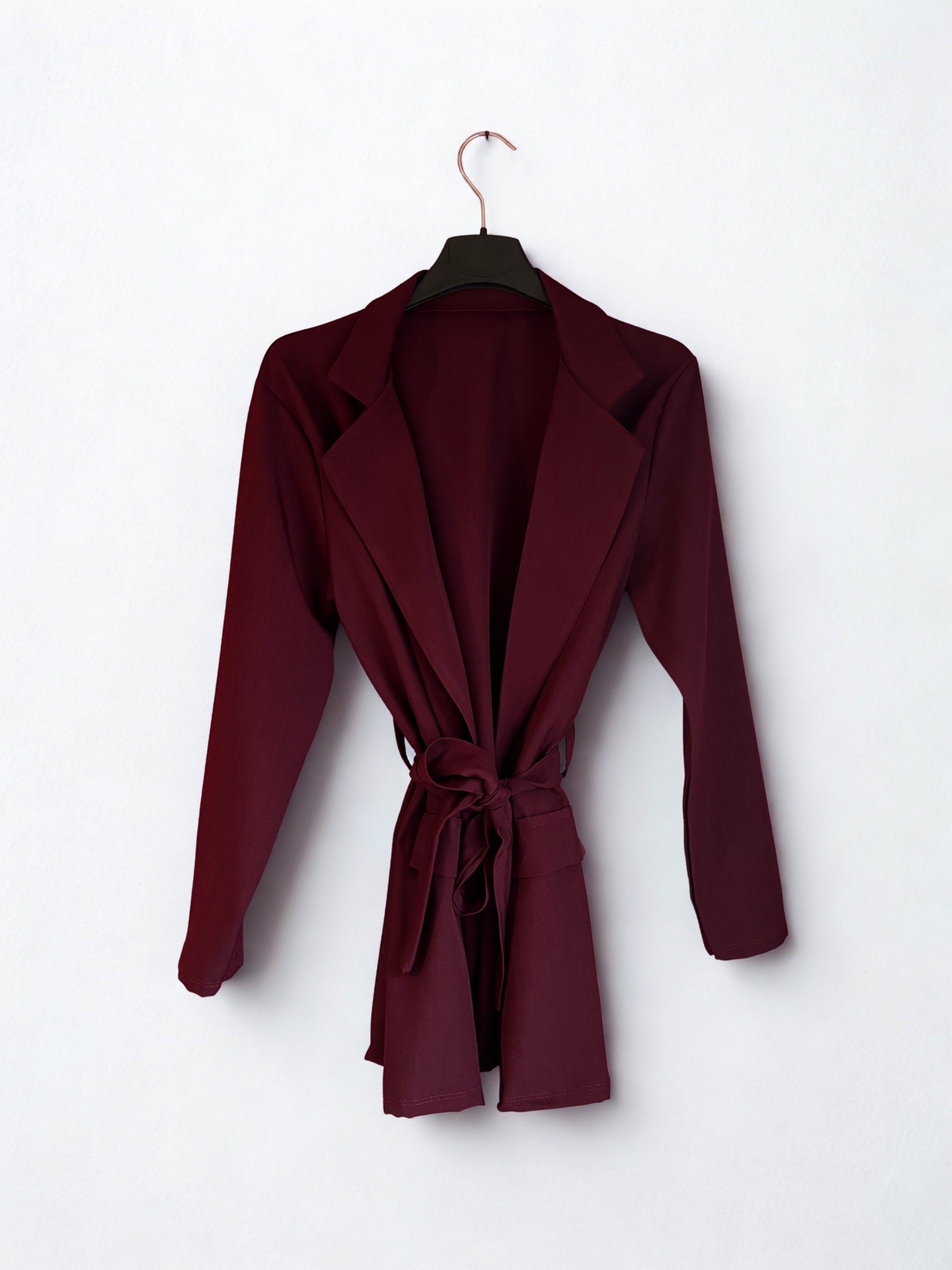 Gestrikt blazer vest bordeaux