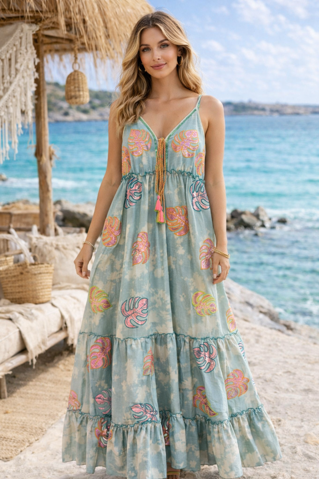 Exclusieve Handgemaakte Strand Maxi Jurk – Ibiza Collectie
