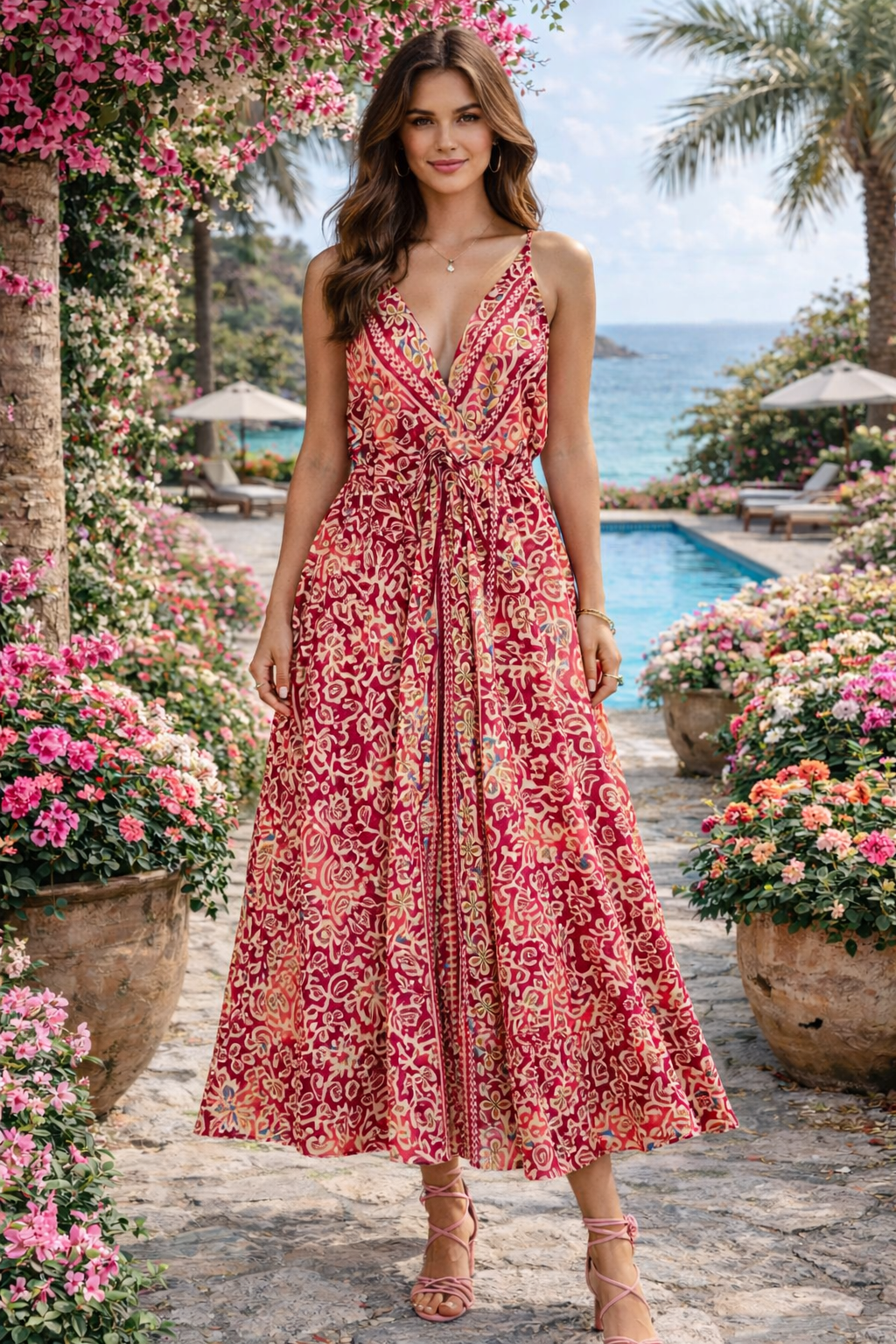 Bohemian Maxi Jurk – Zomerjurk Paars-Roze