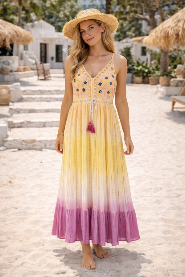 Boho Maxi Jurk Dames Ombre