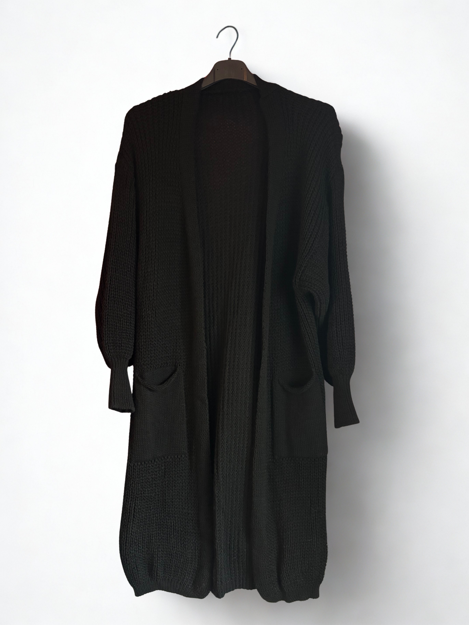 Gehaakt vest lang zwart