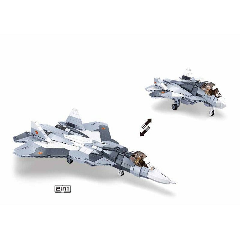 SLUBAN GREY WHITE JET FIGHTER 2 IN 1