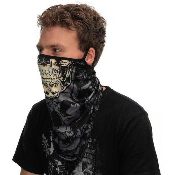 GEZICHTSMASKER MET OORLUS GELE SKULL
