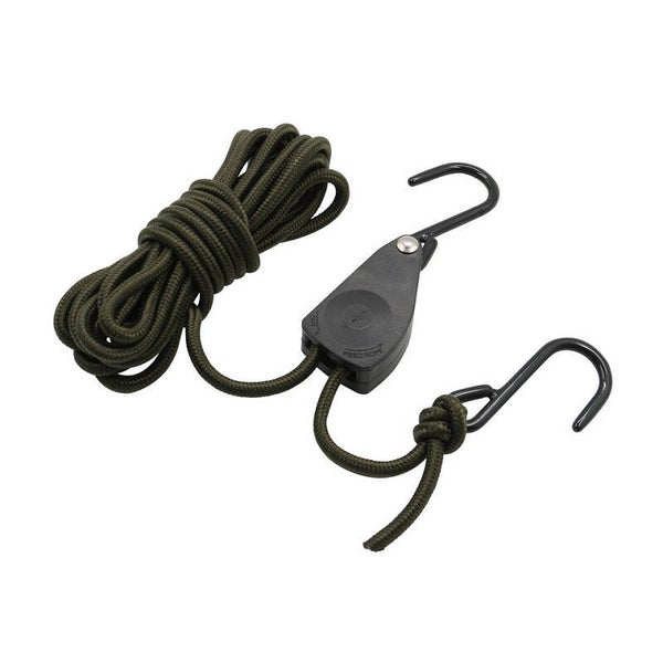TOUWRATEL MET S-HAKEN 4 METER 6 MM Groen / Zwart