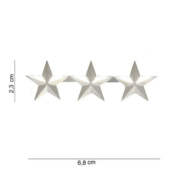 EMBLEEM METAAL GENERAAL LUITENANT 3 STERREN
