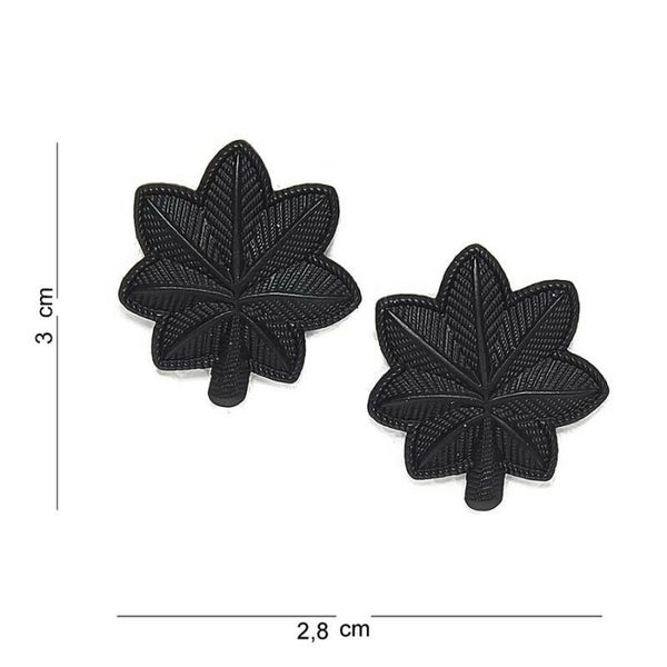EMBLEEM METAAL LUITENANT COLONEL ZWART 2 STUKS