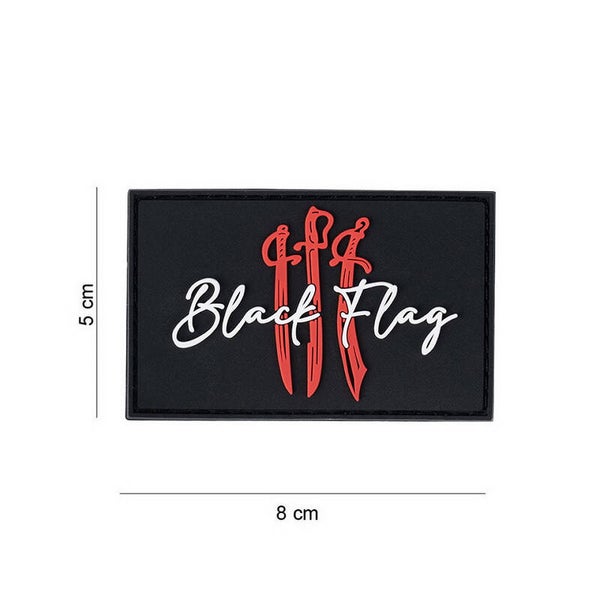 EMBLEEM 3D PVC BLACK FLAG WITH SWORDS