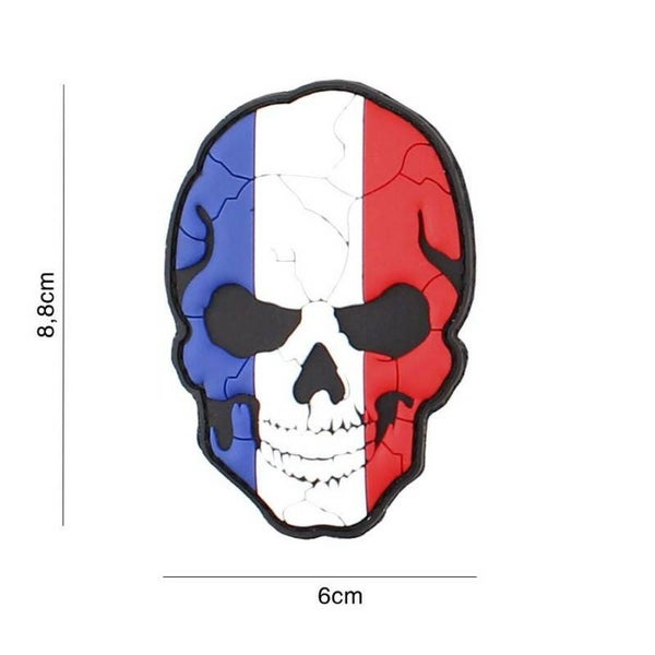 EMBLEEM 3D PVC FRANKRIJK SKULL CRACKED