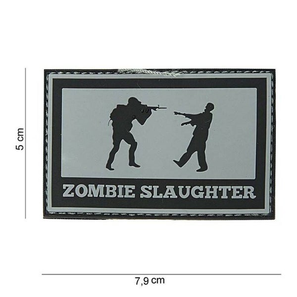 EMBLEEM 3D PVC ZOMBIE SLAUGHTER RECHTHOEK #3746