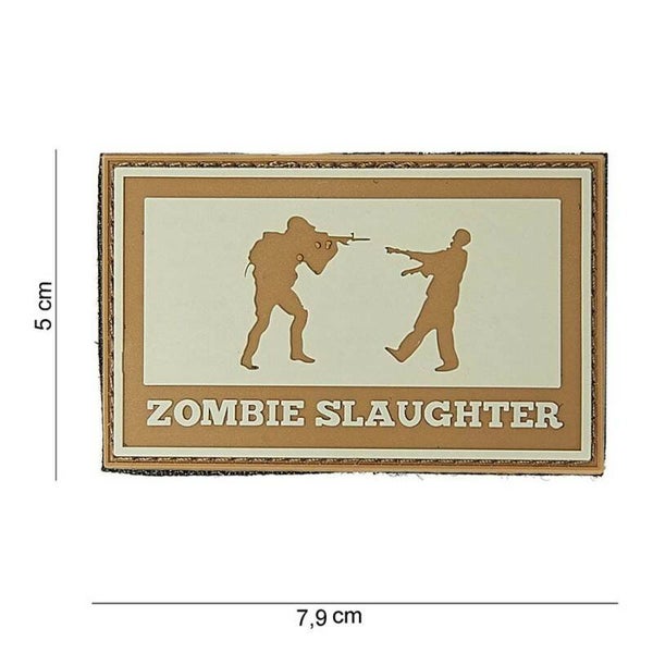 EMBLEEM 3D PVC ZOMBIE SLAUGHTER RECHTHOEK #3747