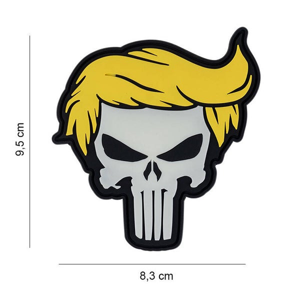 EMBLEEM 3D PVC PUNISH SKULL YELLOW GLOW IN THE DARK