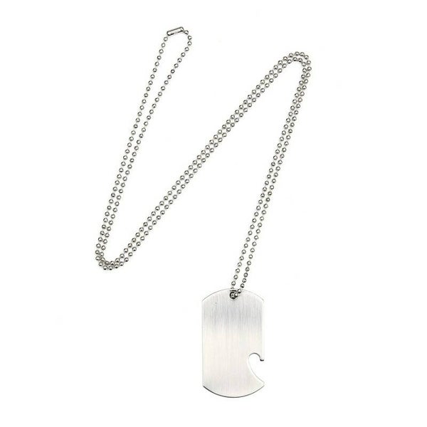 DOG TAG / FLESOPENER Chroom / Woodland