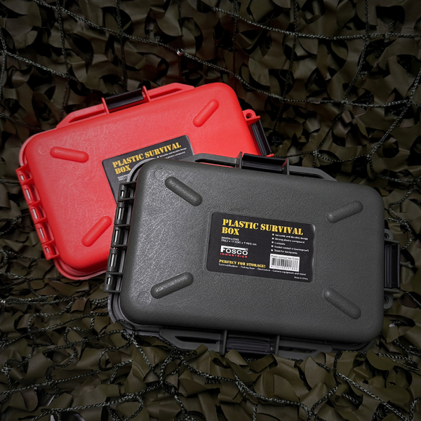PLASTIC SURVIVAL BOX Groen / Oranje