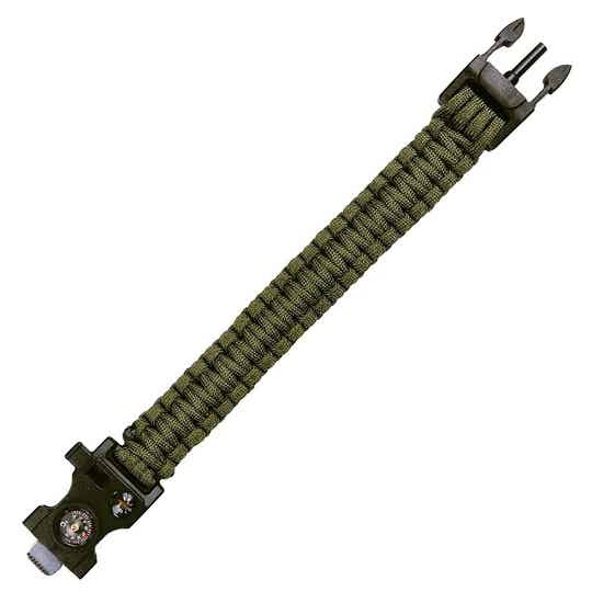 PARACORD SURVIVAL COMBI BUCKLE Groen / Coyote / Zwart