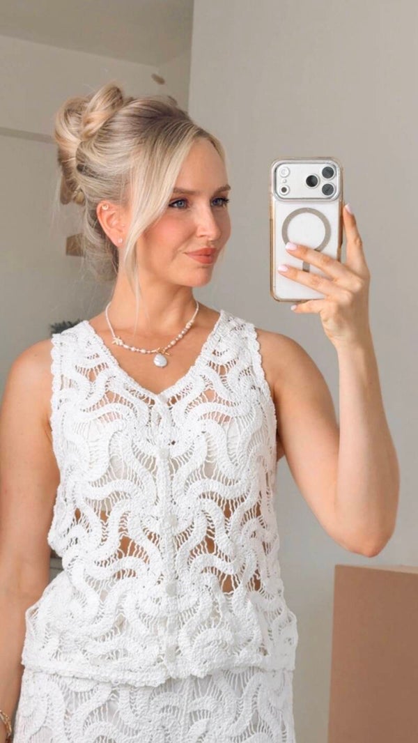 Alba crochet top – gehaakte crochet damestop wit