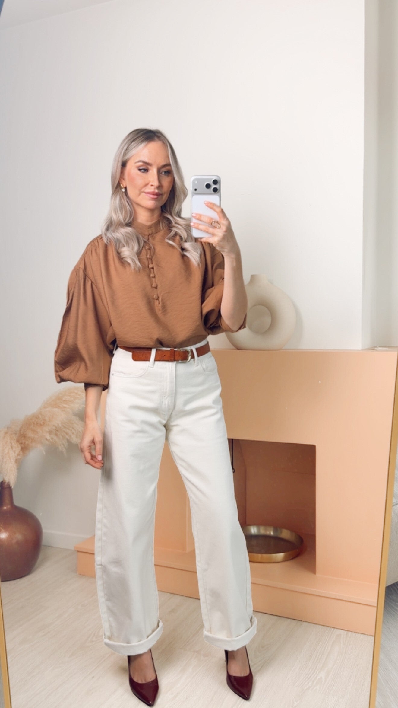 Novalie – ecru balloon jeans