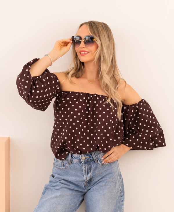 Colette blouse – bruine polkadot blouse
