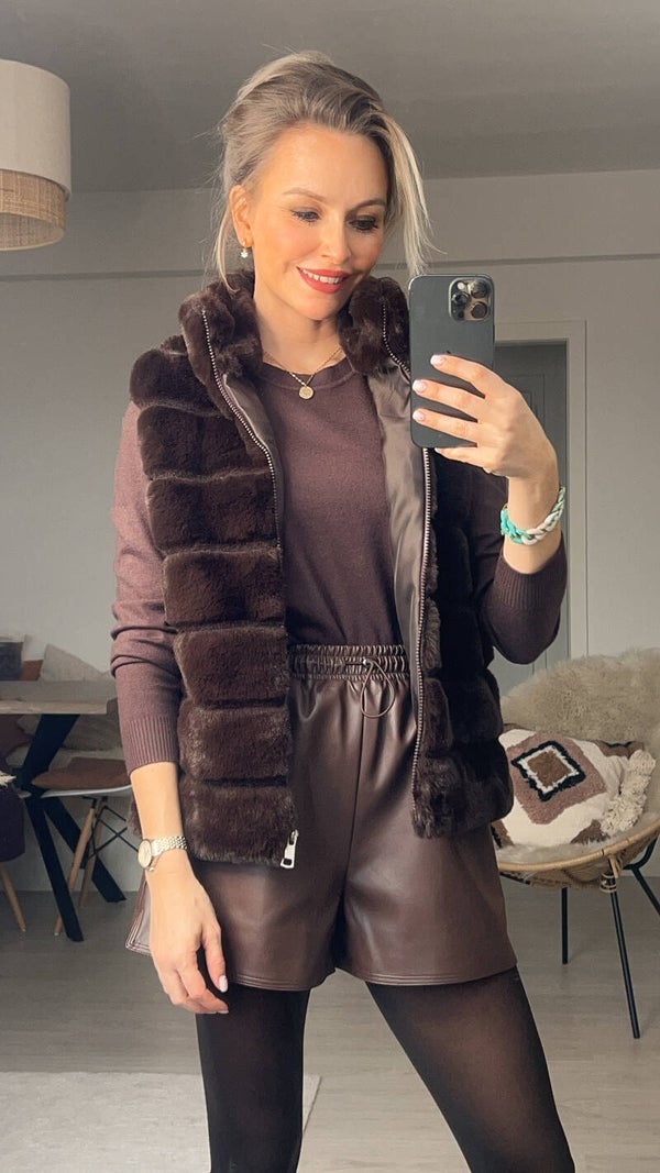Vivi gilet - chocolate brown