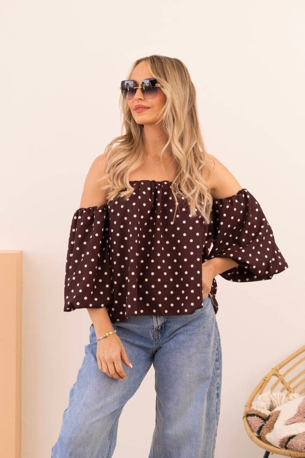 Colette blouse – bruine polkadot blouse