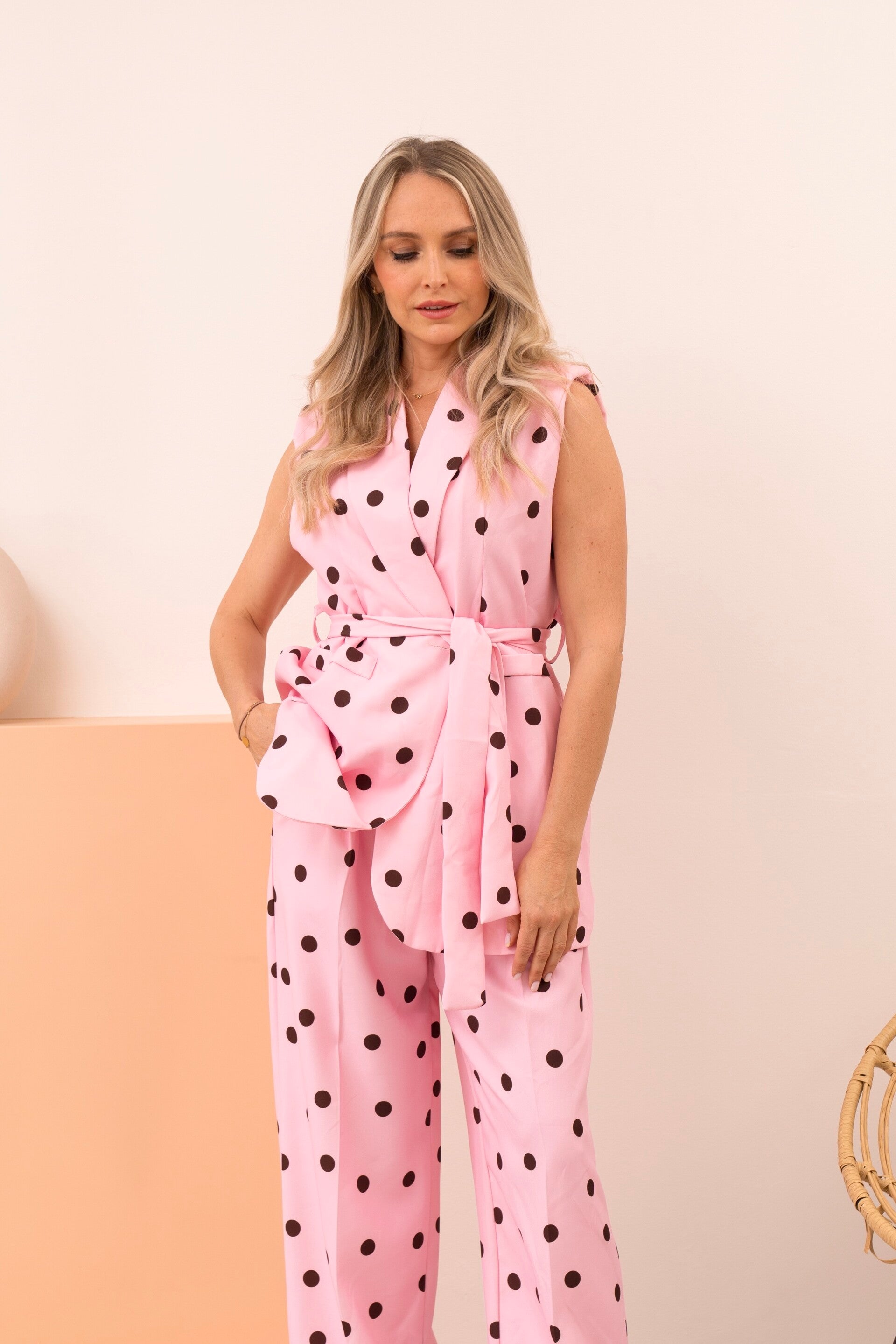 Mirelle set – roze polkadot set