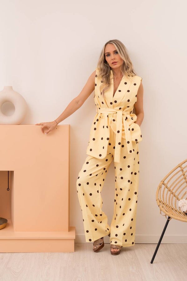 Soleya set – gele polkadot set