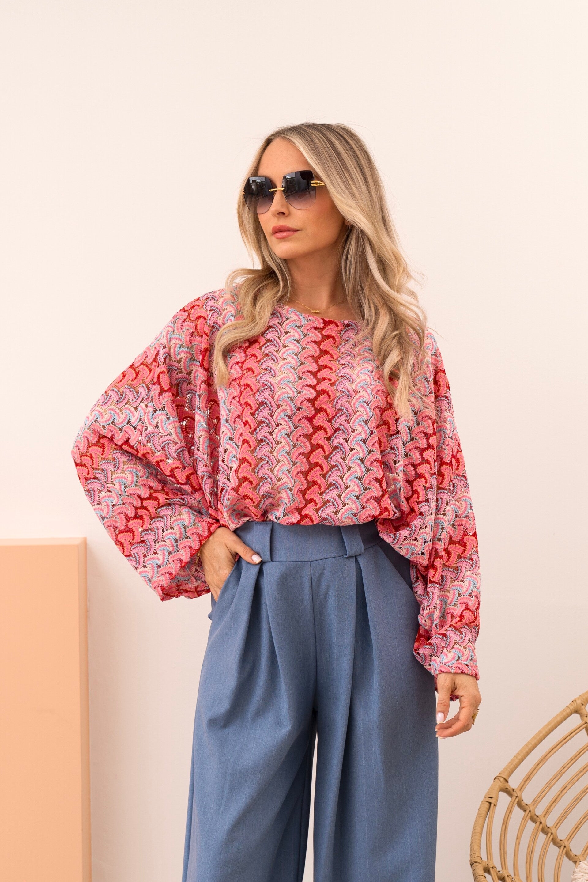 Sorella missoni inspired top – pink multicolor