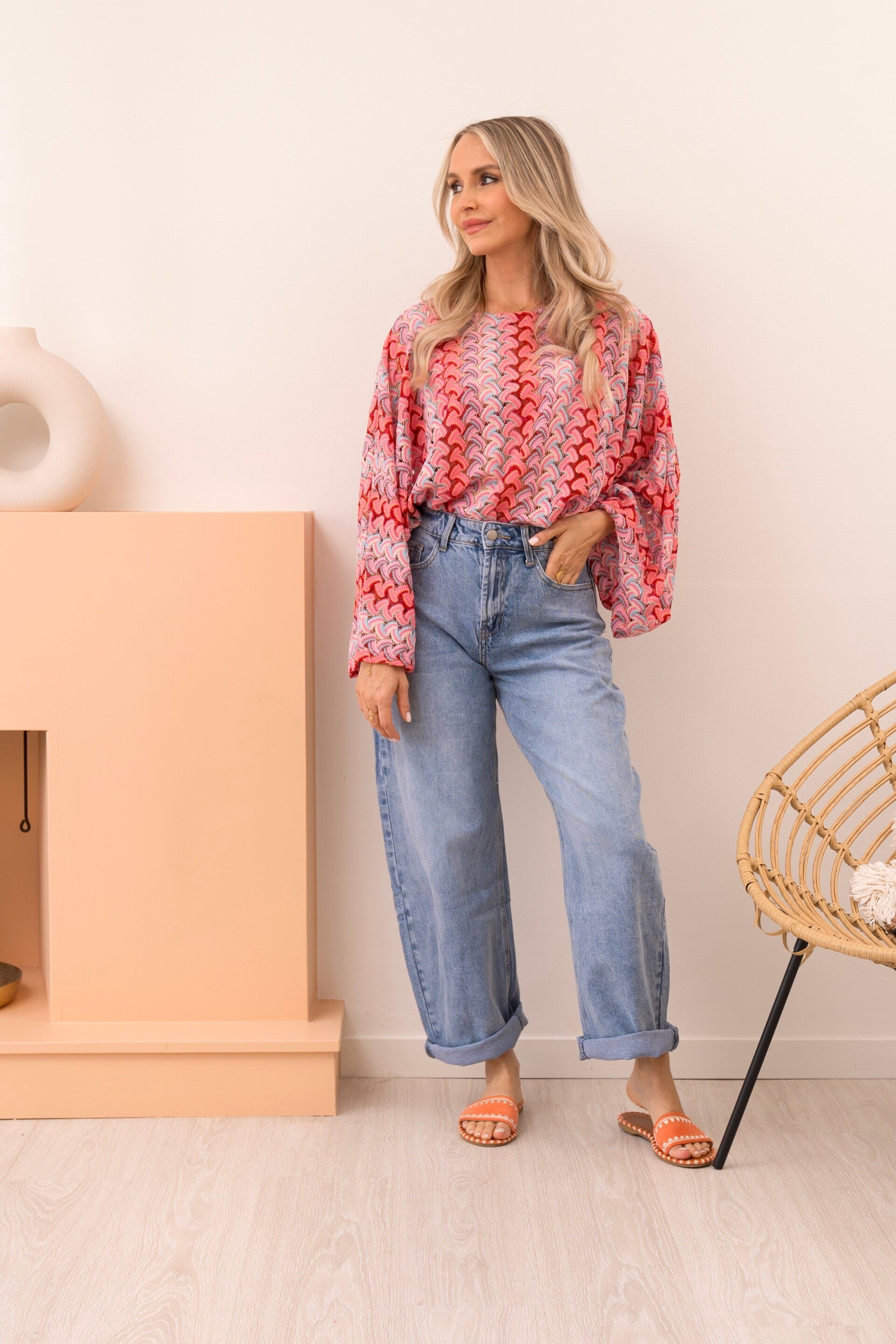 Lumi jeans – lichtblauwe balloon jeans met subtiele glitter