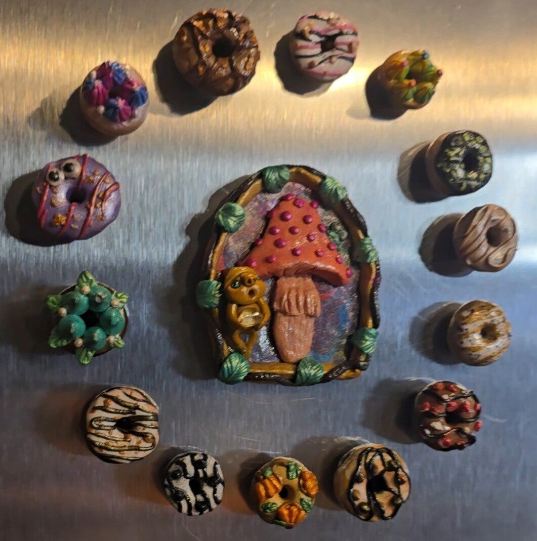 Donut magnets Mary made for Bite Me Goodies