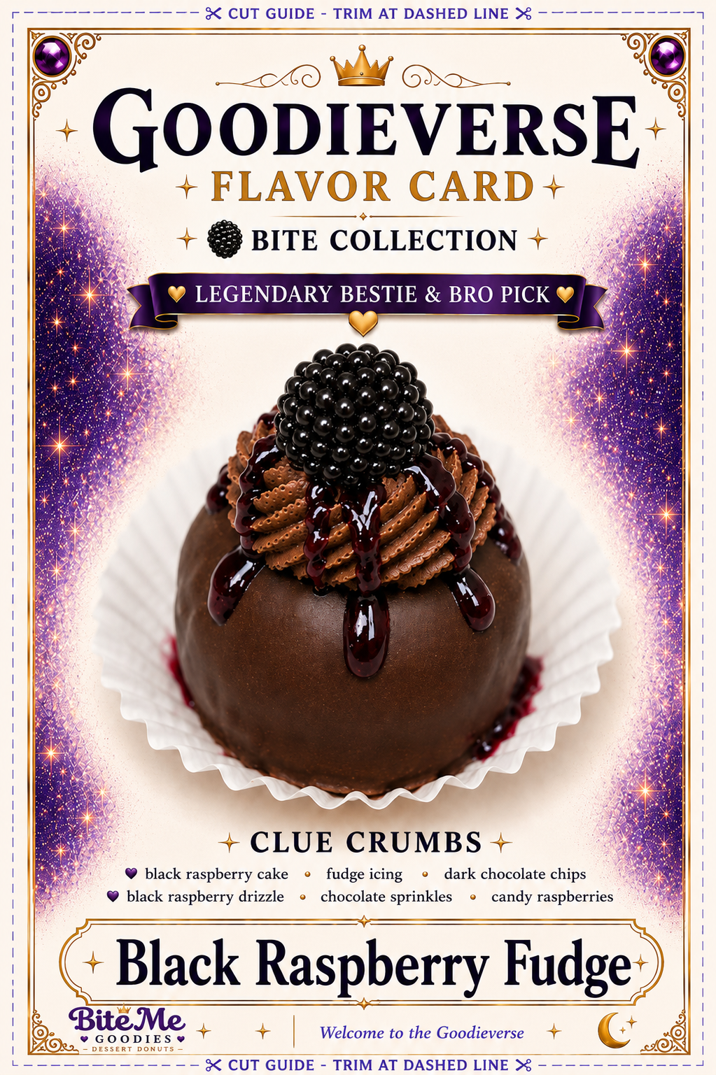 Black Raspberry Fudge Cake Bite