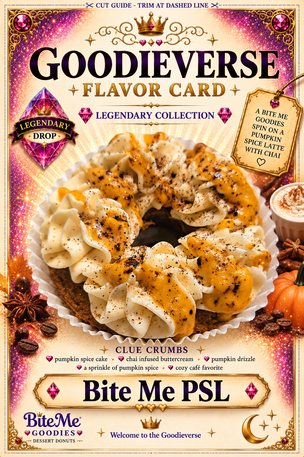 Bite Me PSL Cake Donut Flavor Card