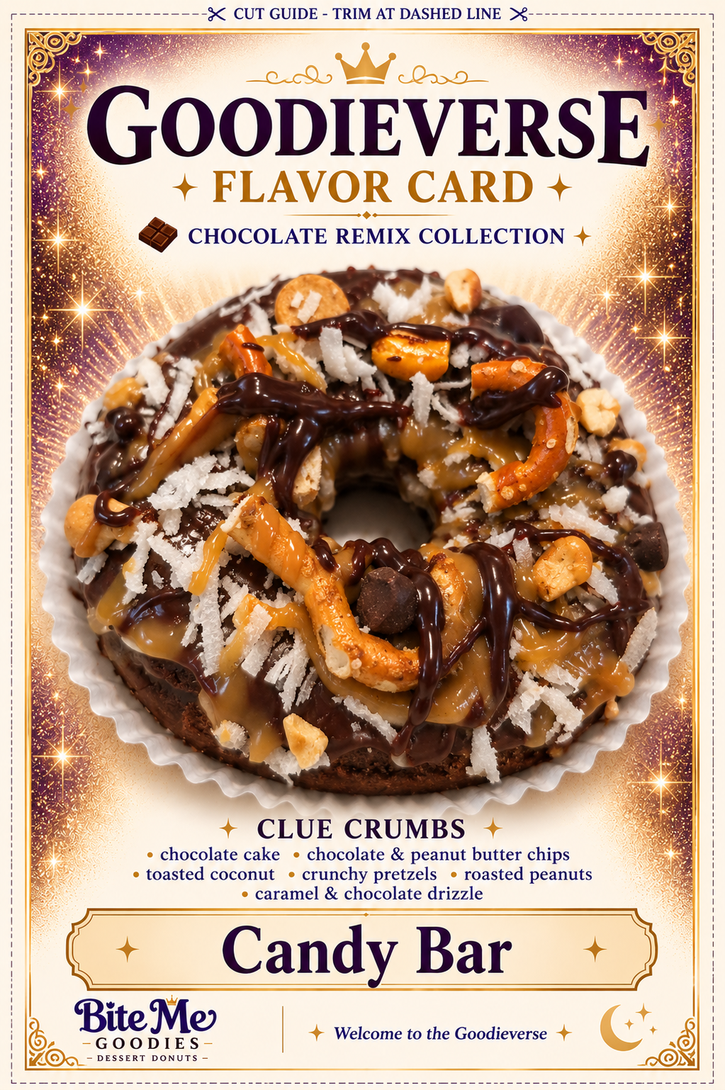 Candy Bar Cake Donut Flavor Card