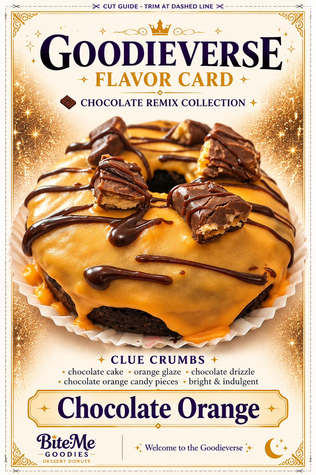 Chocolate Orange Cake Donut Flavor Card