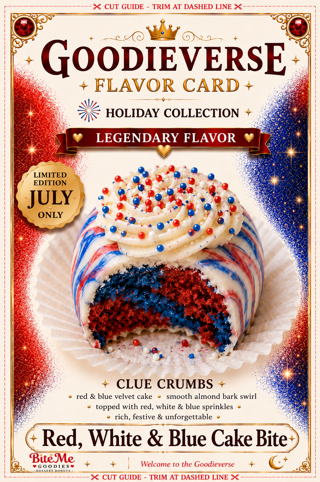Red, White & Blue Velvet Cake Bite
