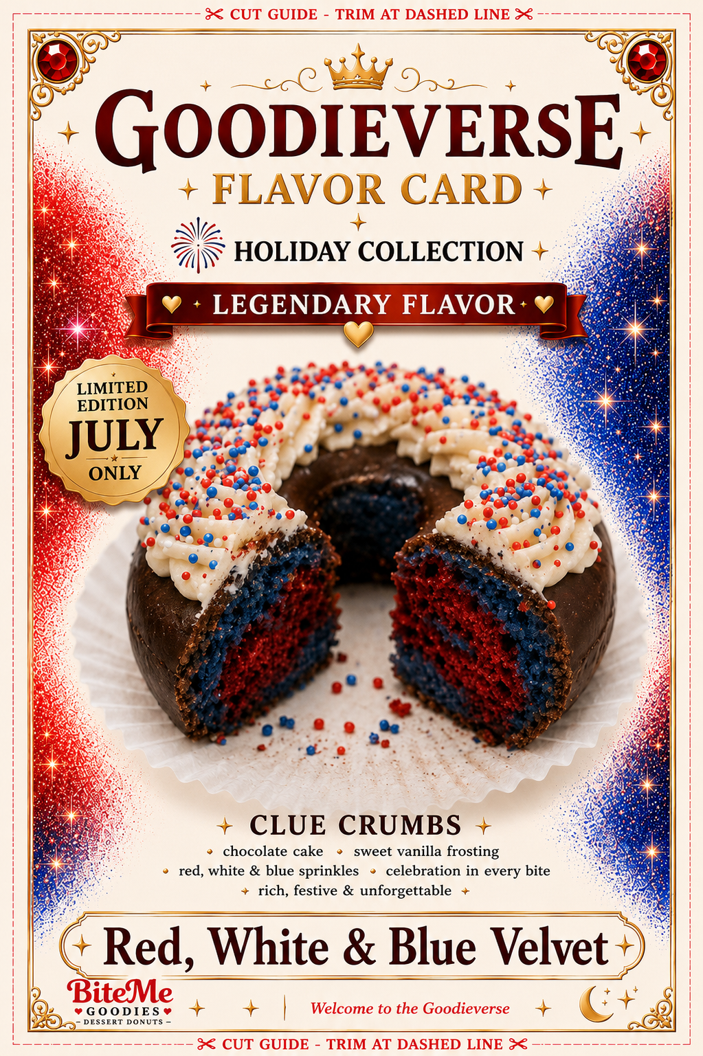 Red, White, and Blue Velvet Flavor Card