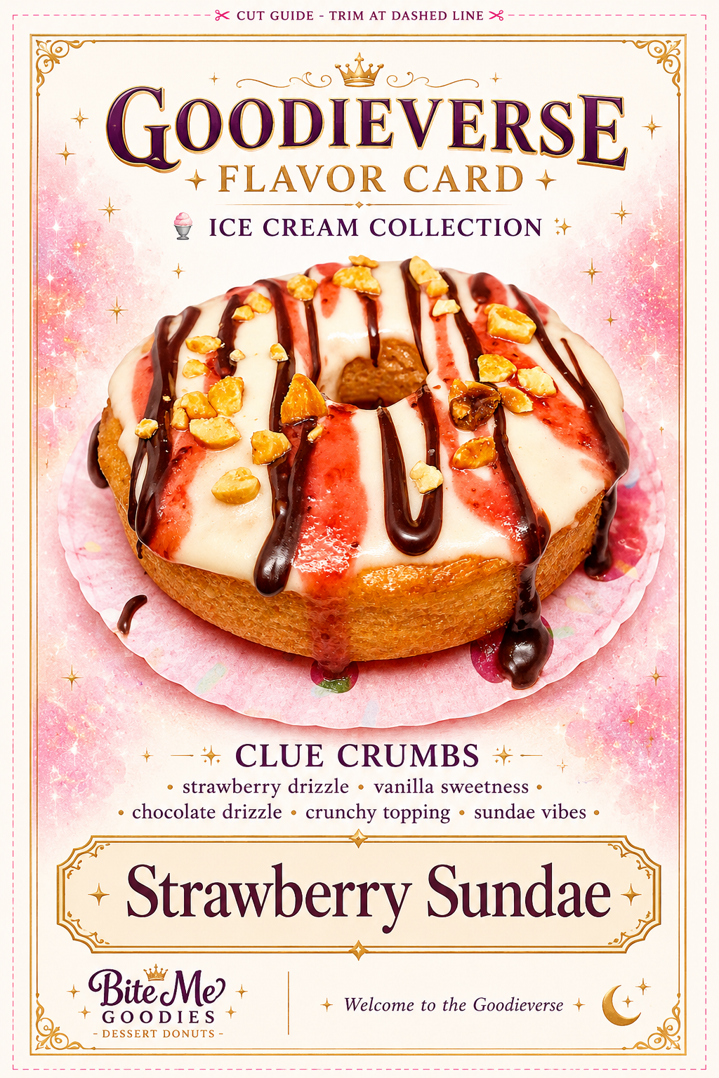 Strawberry Sundae Flavor Card